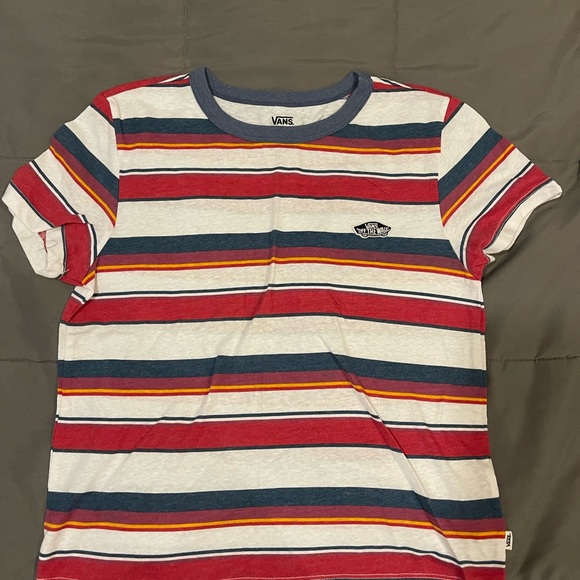 Vans Red and Blue Striped Short Sleeve Tee - Picture 1 of 7